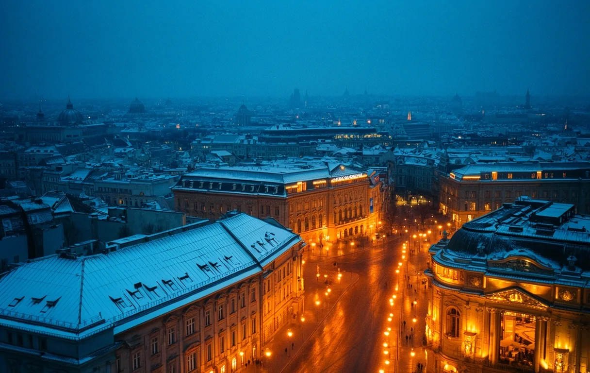 Budapest alkonyati látképe