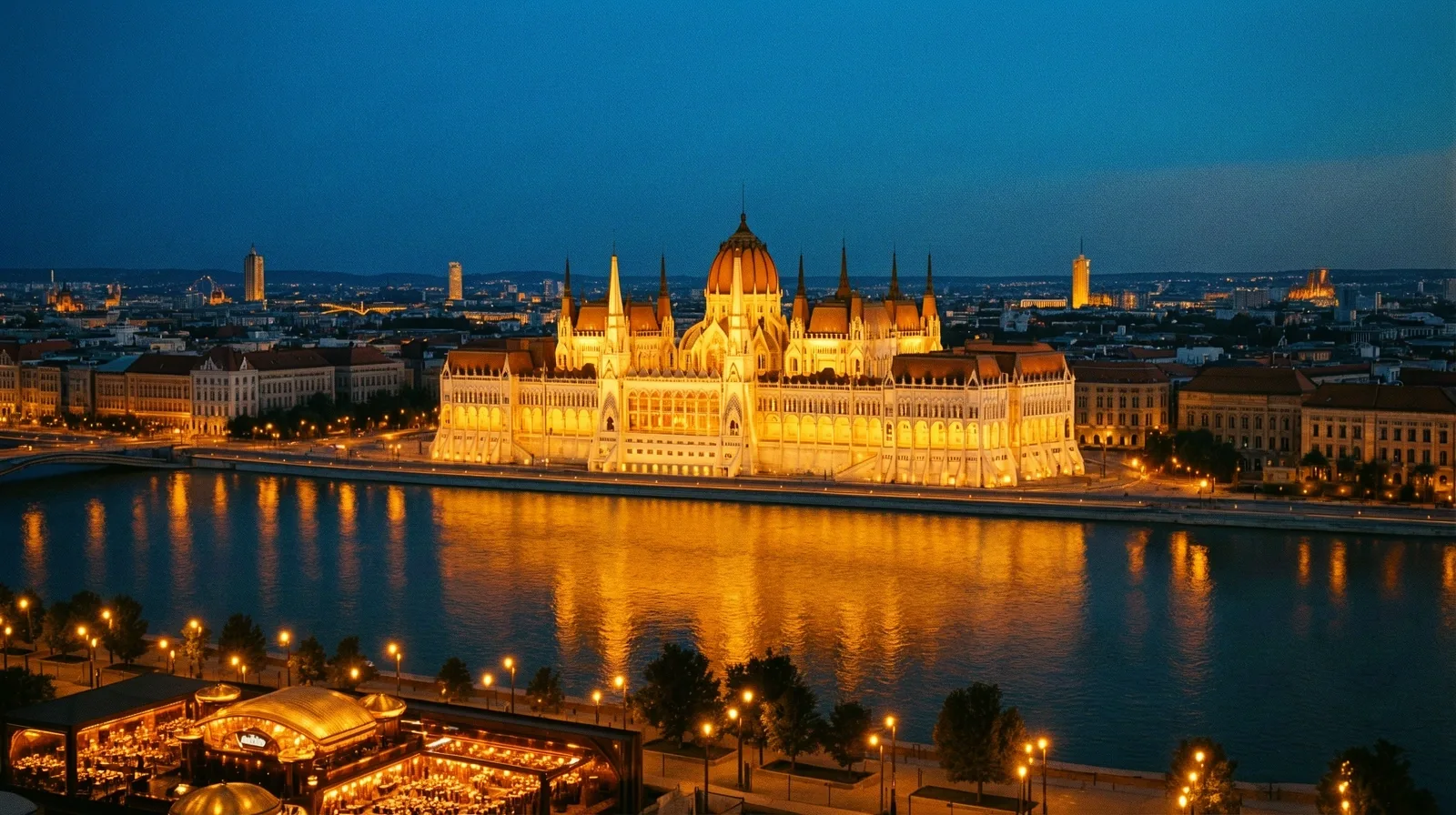 Budapest éjszakai látképe