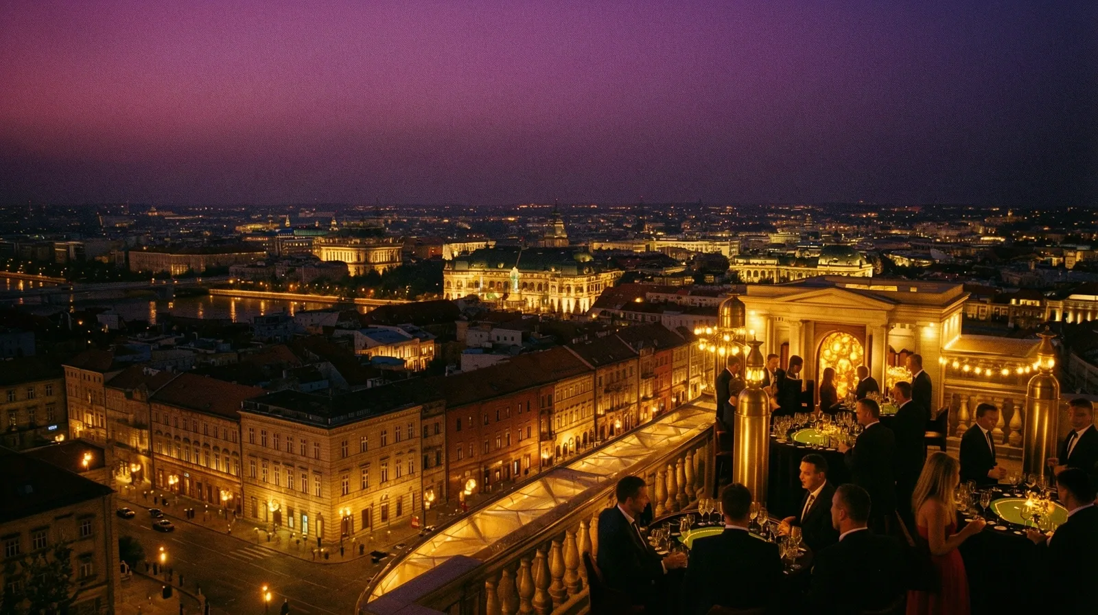 Budapest éjszakai látképe